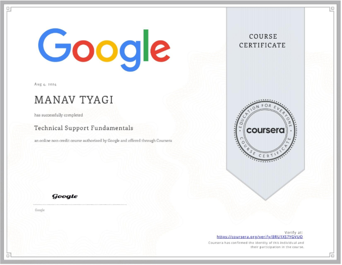 Google IT Support Certificate